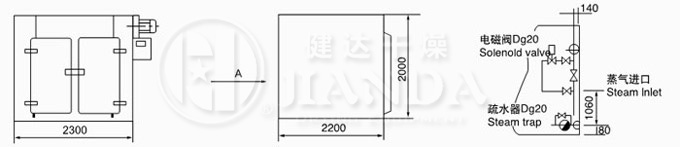 CT-C-II型烘箱尺寸示意圖